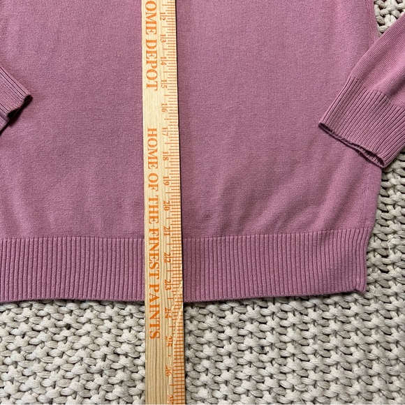 Jeanne Pierre Pink Cotton Mockneck Sweater L - Picture 6 of 7